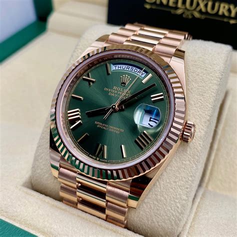 green dial rolex day date 36mm|Rolex Day-Date 40mm.